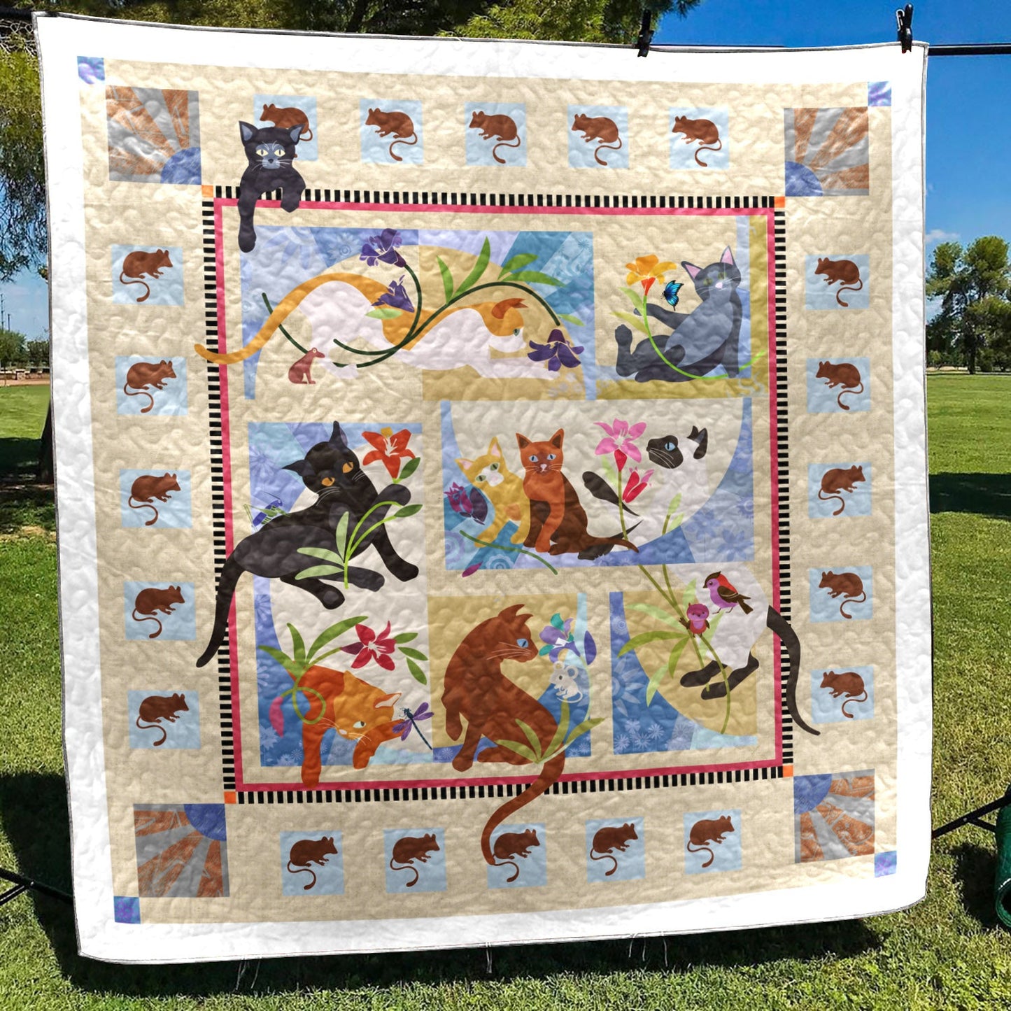 Cats CLA2910135Q Quilt Blanket