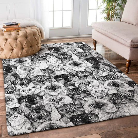 Cats Black White HN2210039R Rug
