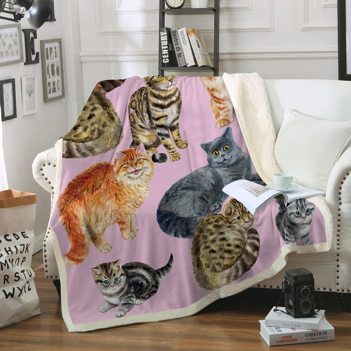 Cats CLA1110199F Sherpa Fleece Blanket