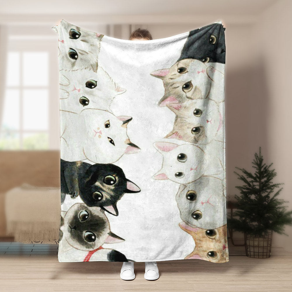 Cats HN290808F Sherpa Fleece Blanket