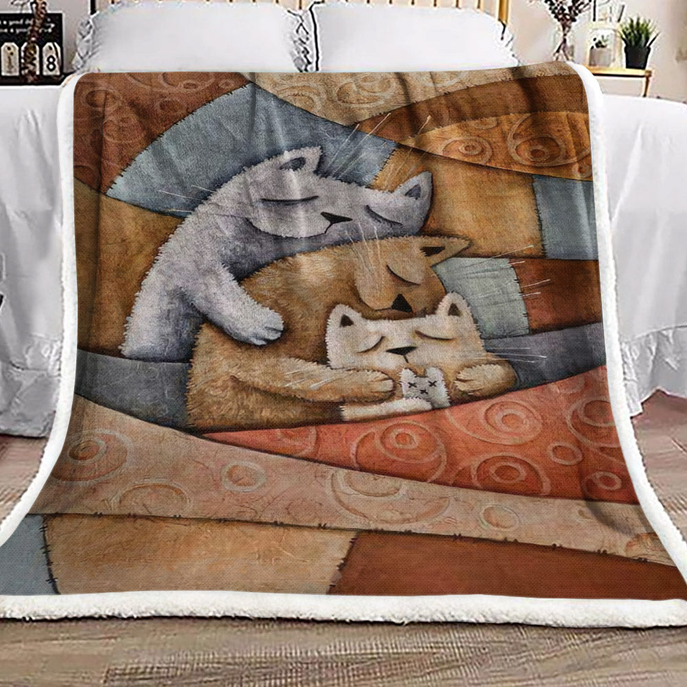 Cats HN300949F Sherpa Fleece Blanket