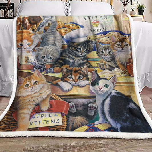 Cats VD041030F Sherpa Fleece Blanket