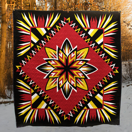 Native American Cattail Mixer Queen Star Quilt Blanket TN230504D