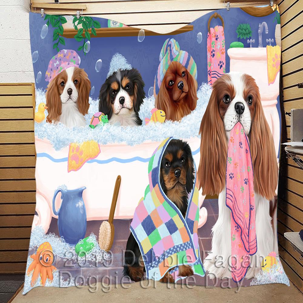 Cavalier King Charles Spaniel Bubble Bath All CL18110561MDQ Quilt Blanket