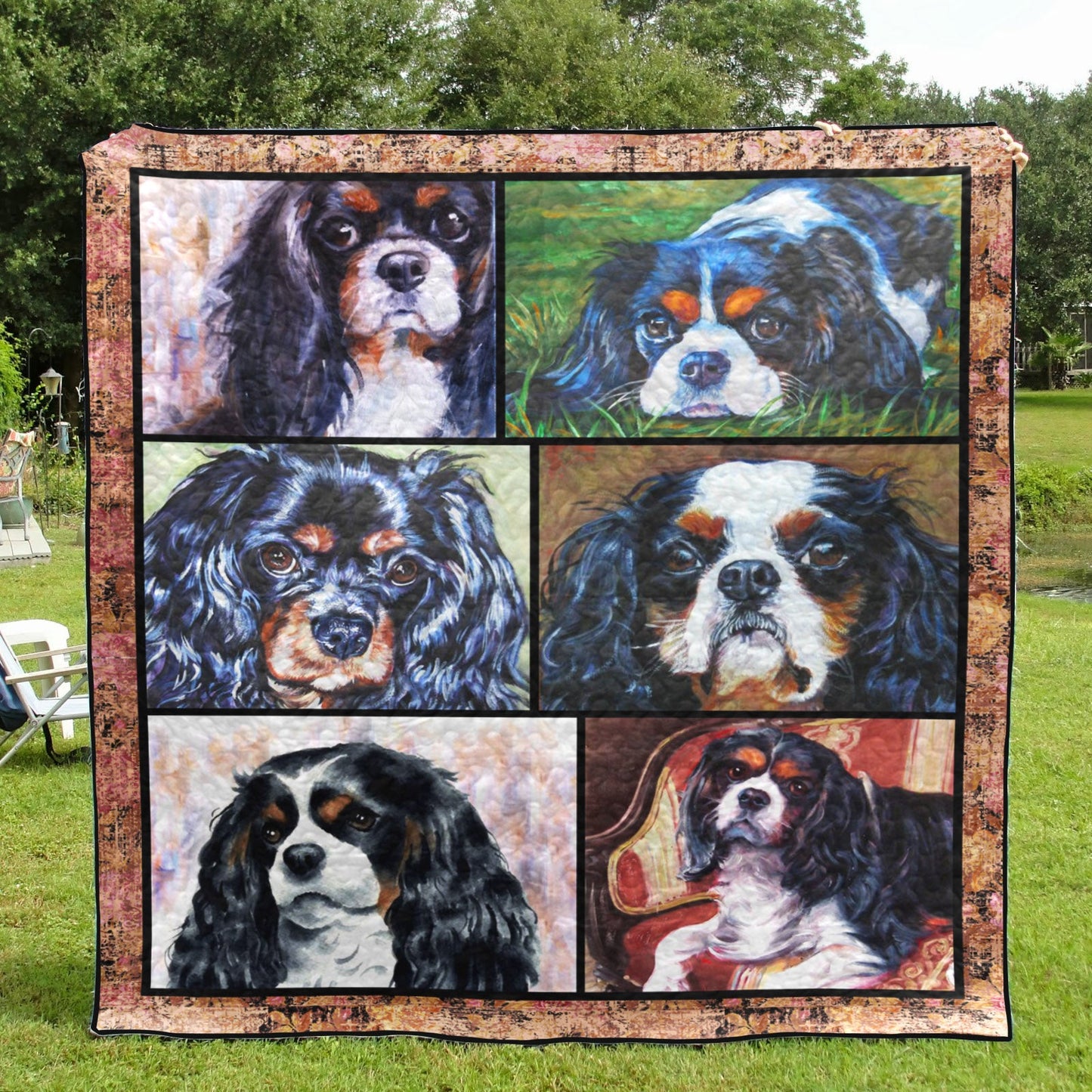 Cavalier King Charles Spaniel Dog CL28100356MDQ Quilt Blanket