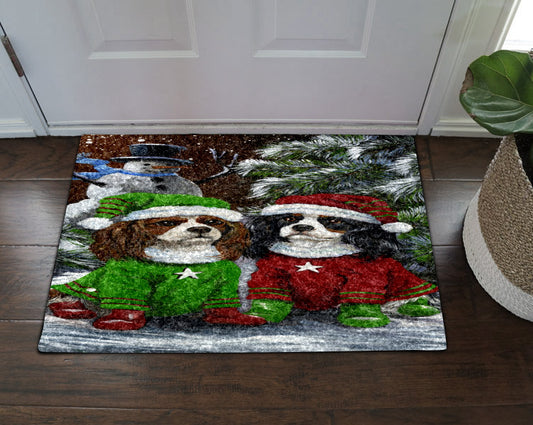 Cavalier King Charles Christmas HN160910D Non-slip Door mats