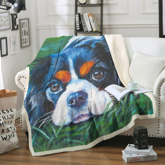 Cavalier King Charles DD200928F Sherpa Fleece Blanket