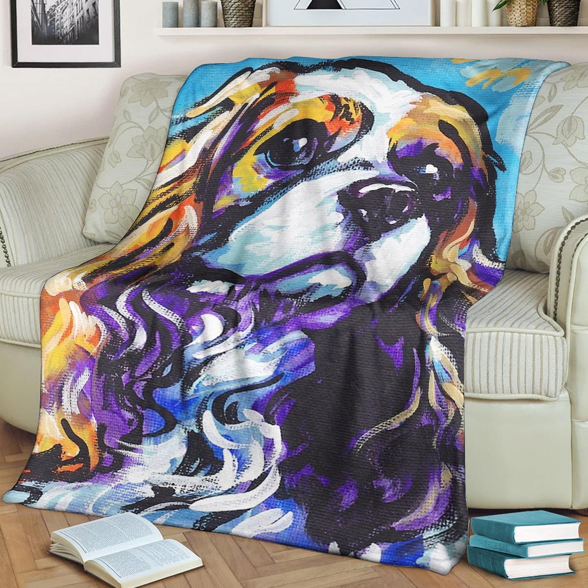 Cavalier King Charles Spaniel BT300835F Sherpa Fleece Blanket