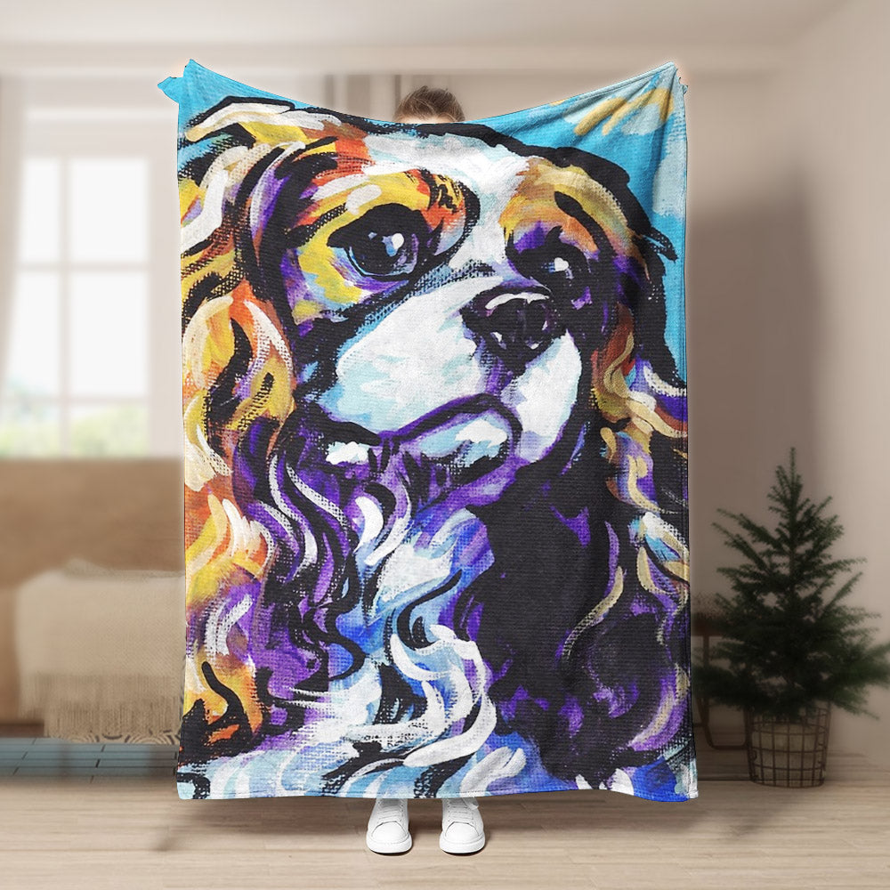 Cavalier King Charles Spaniel BT300835F Sherpa Fleece Blanket