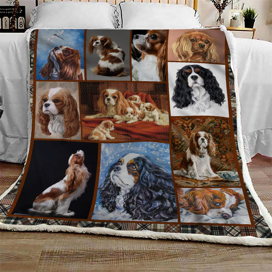 Cavalier King Charles Spaniel CL10100088MDF Sherpa Fleece Blanket
