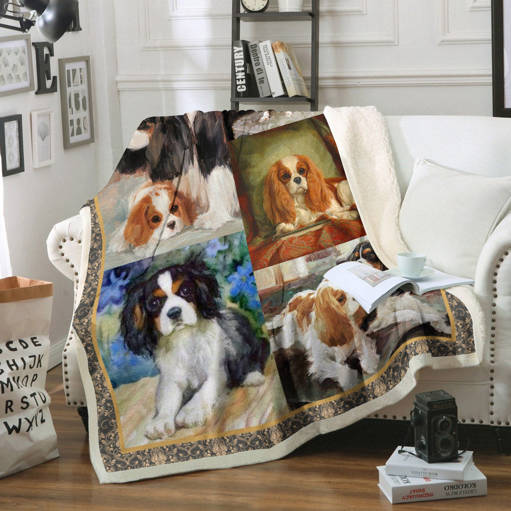 Cavalier King Charles Spaniel Dog CL02110259MDF Sherpa Fleece Blanket