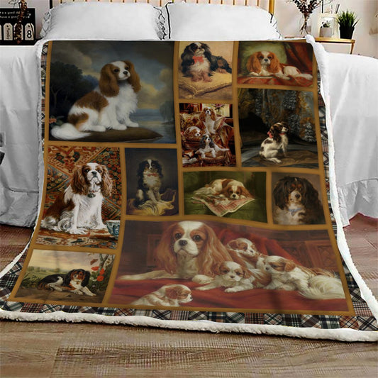 Cavalier King Charles Spaniel Happinest CL09100088MDF Sherpa Fleece Blanket