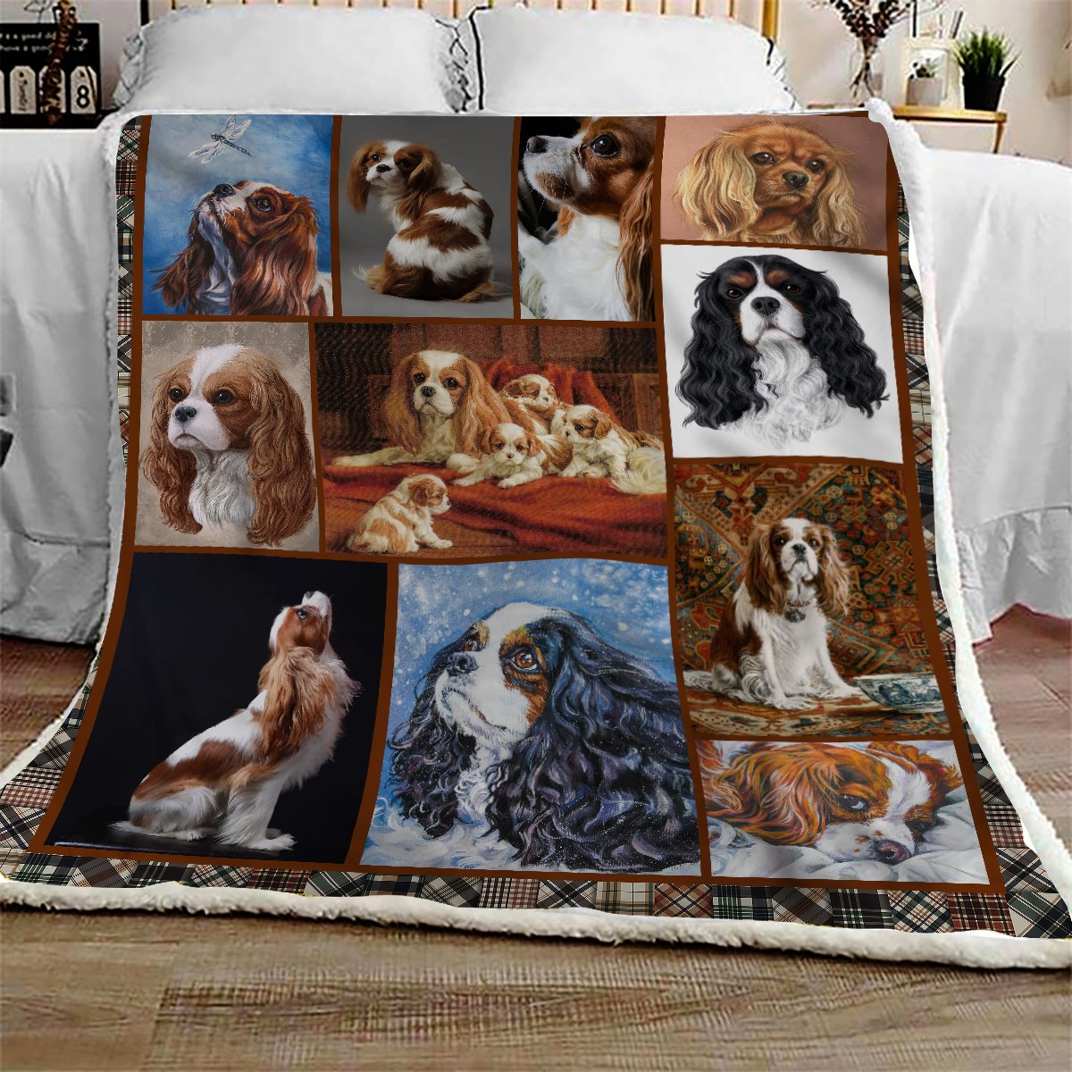 Cavalier King Charles Spaniel Look CL09100089MDF Sherpa Fleece Blanket