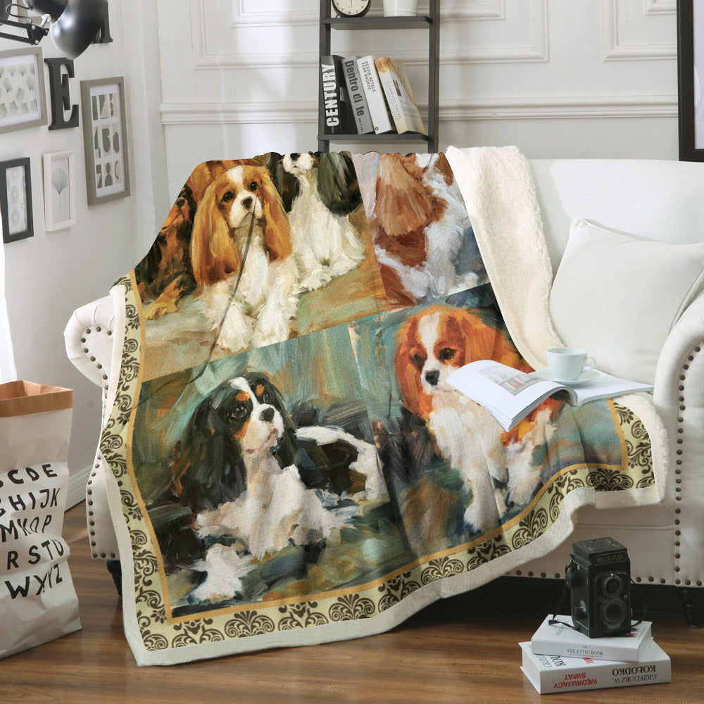Cavalier King Charles Spinel Dog CL02110269MDF Sherpa Fleece Blanket