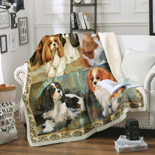 Cavalier King Charles Spinel Dog CL02110269MDF Sherpa Fleece Blanket