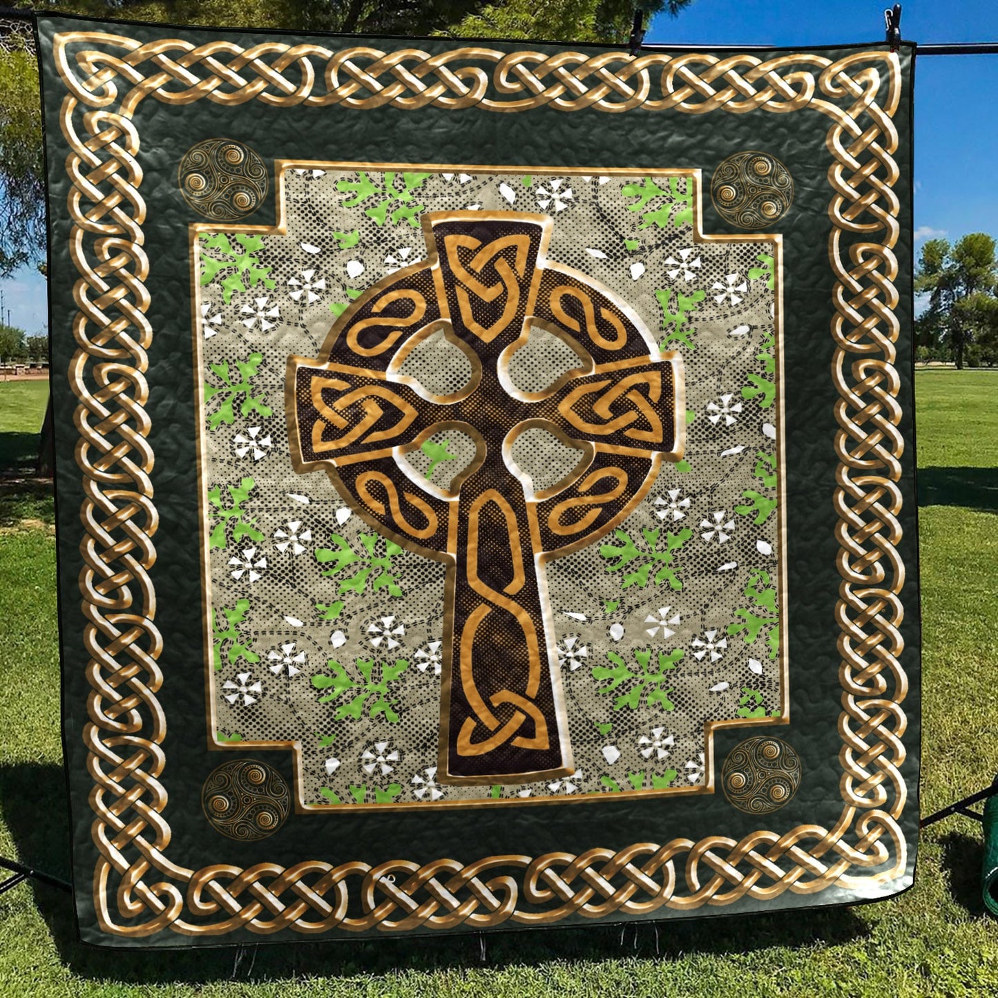 Celtic Knots And Cross Art CLA1510075Q Quilt Blanket