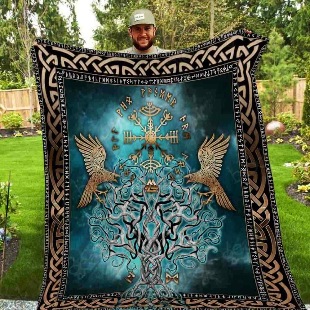 Celtic Viking Compass CLA0810073Q Quilt Blanket