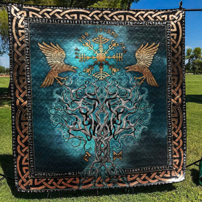 Celtic Viking Compass CLA0810073Q Quilt Blanket