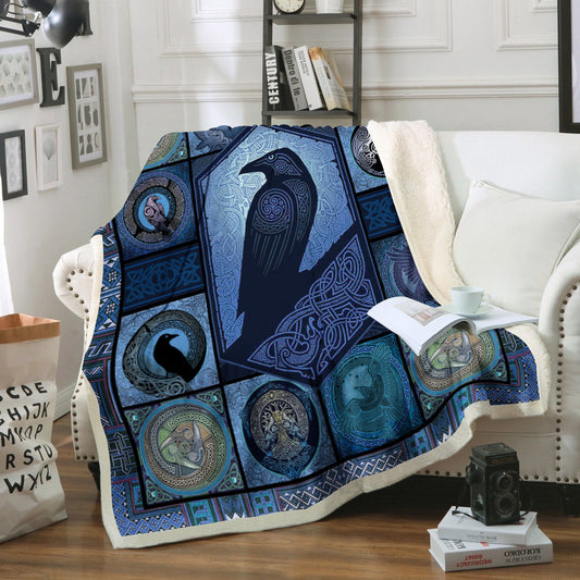 Celtic Art Raven CL02110270MDF Sherpa Fleece Blanket