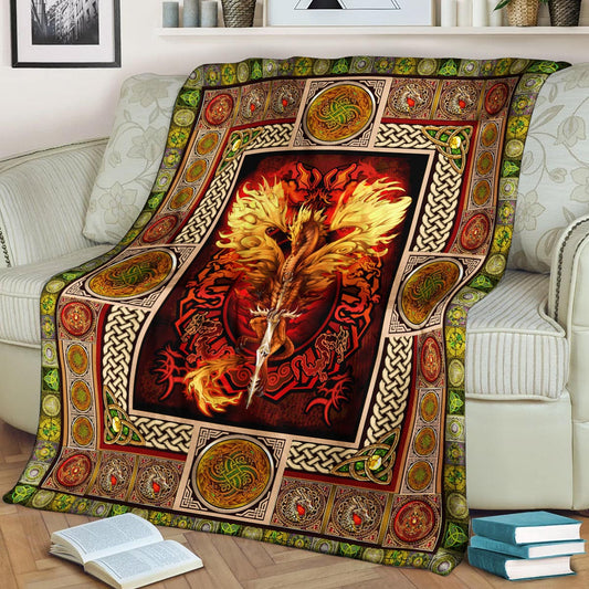 Celtic Dragon CL170818MD Sherpa Fleece Blanket