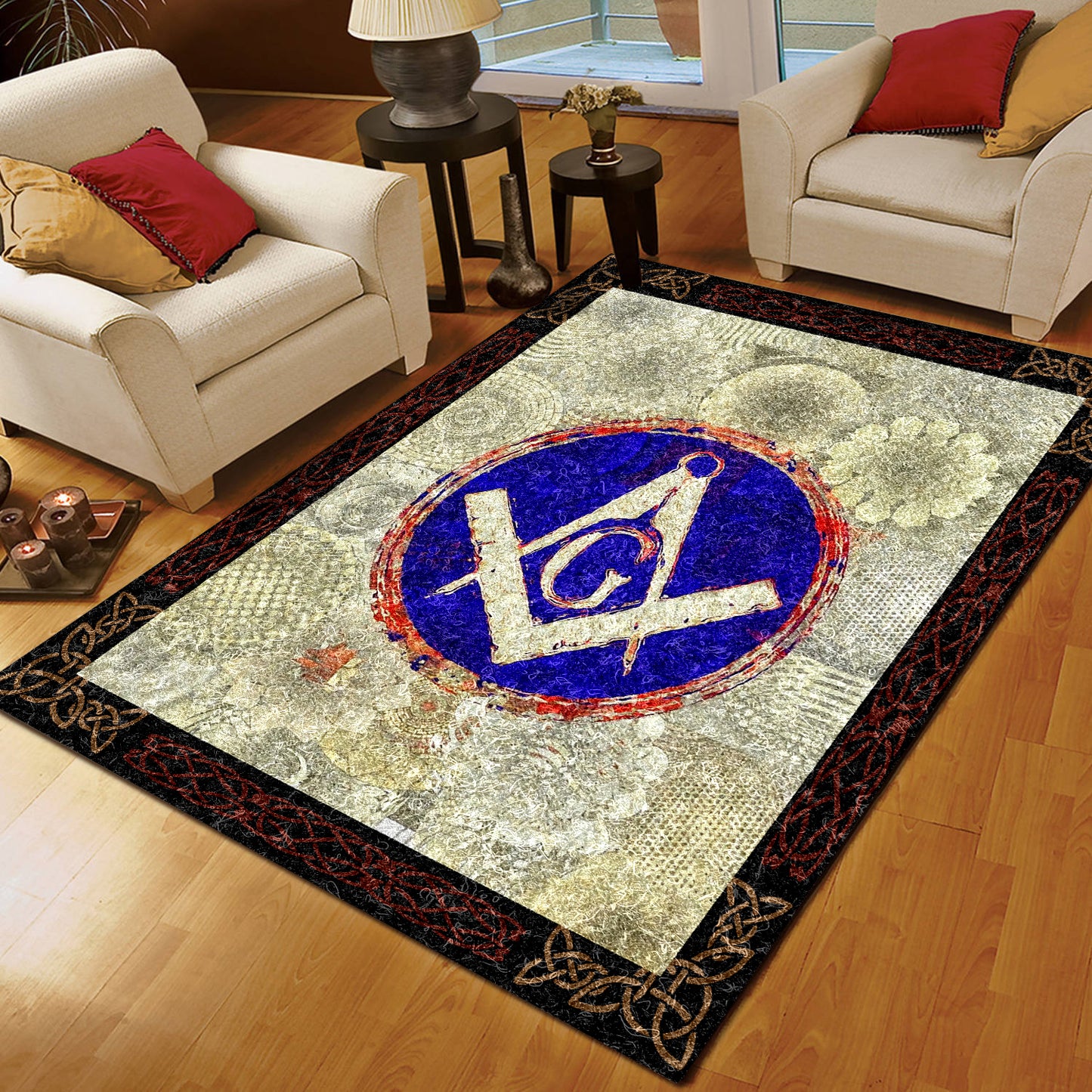 Celtic Freemason Masonic Symbols BT1010054R Rug
