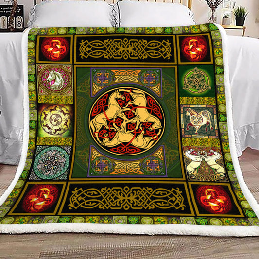 Celtic Horse YH3010190F Sherpa Fleece Blanket