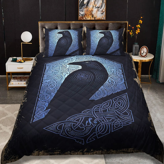 Celtic Raven Viking CL04120254MDB Quilt Bedding Set