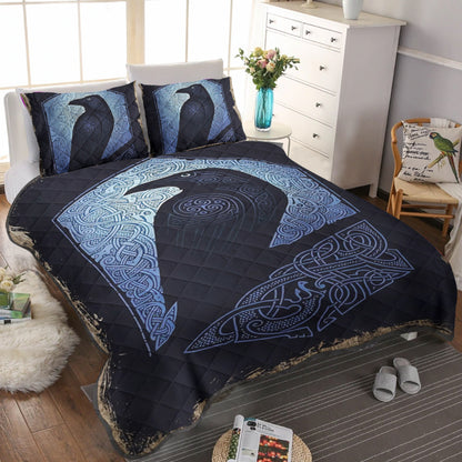 Celtic Raven Viking CL04120254MDB Quilt Bedding Set