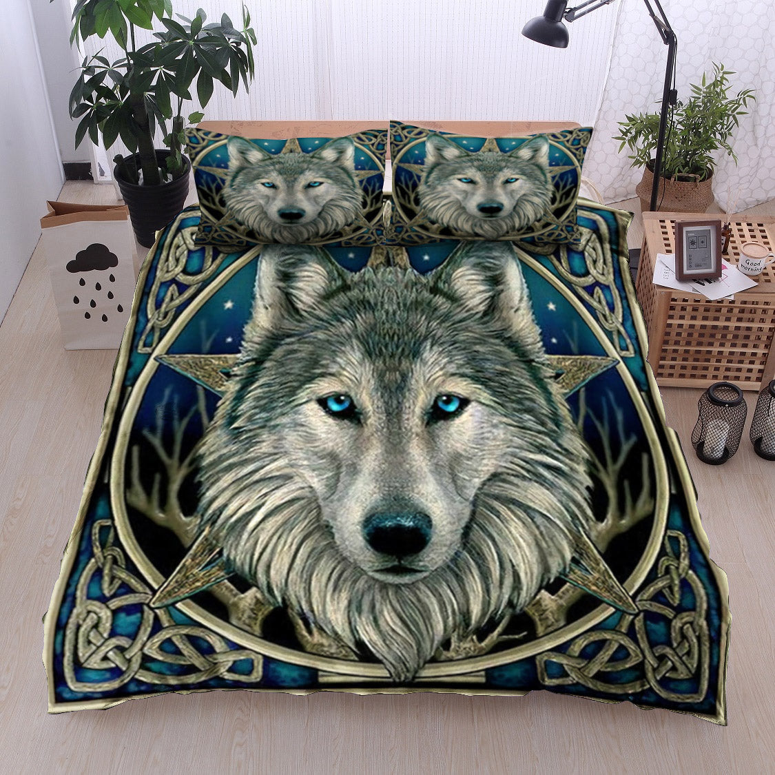 Celtic Wolf Gray HN0511063B Bedding Sets