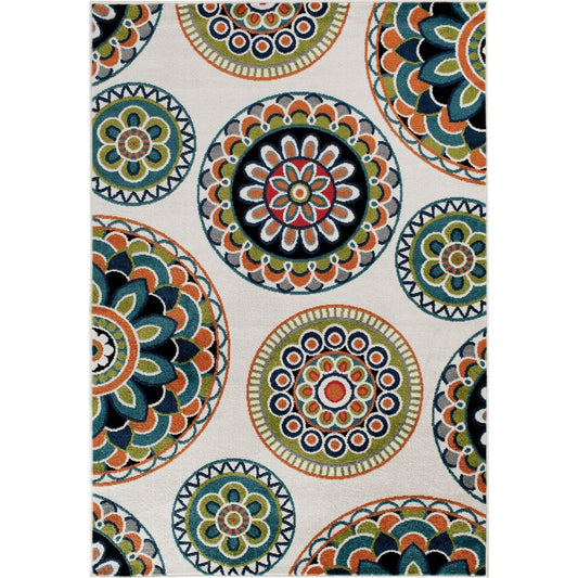 Central Terrace Tropic 084 Burnette Snow Multicolor CLA1410330R Rug