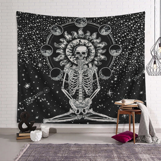 Chakra Meditiation Skull Skelton CLP070812 Decorative Wall Hanging Tapestry