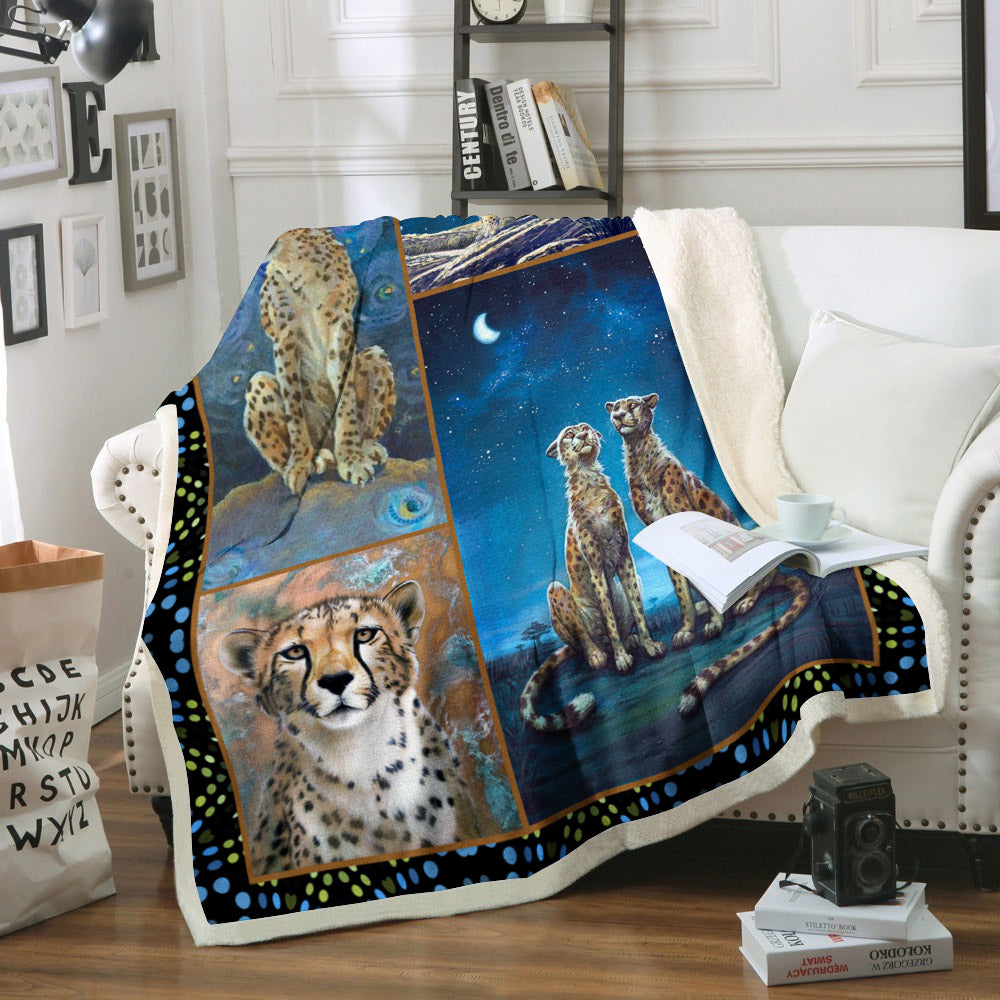 Cheetah CL02110281MDF Sherpa Fleece Blanket