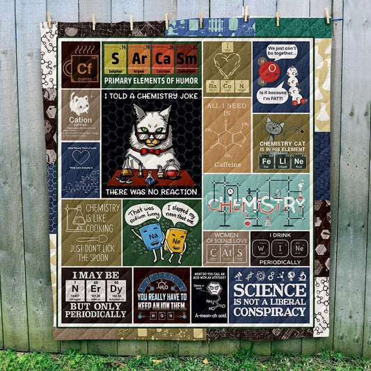 Chemistry Cat CLH0511157Q Quilt Blanket