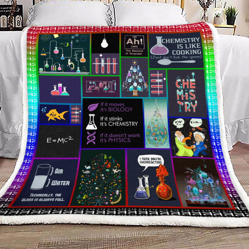 Chemistry YH25100778F Sherpa Fleece Blanket