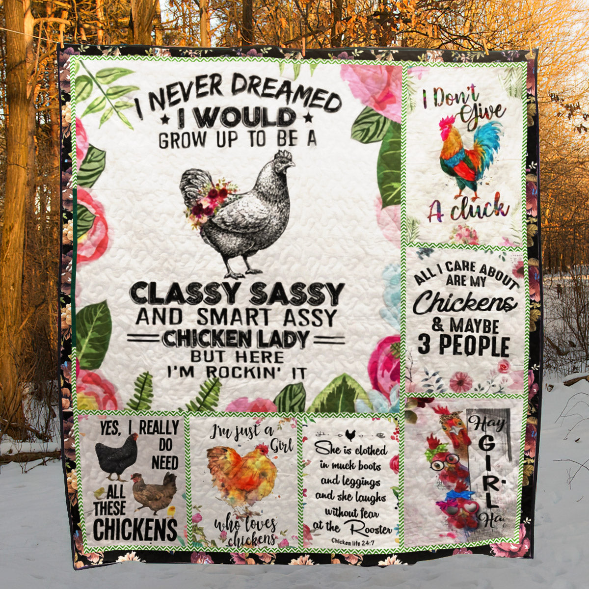 Chicken 3d CLH0511158Q Quilt Blanket