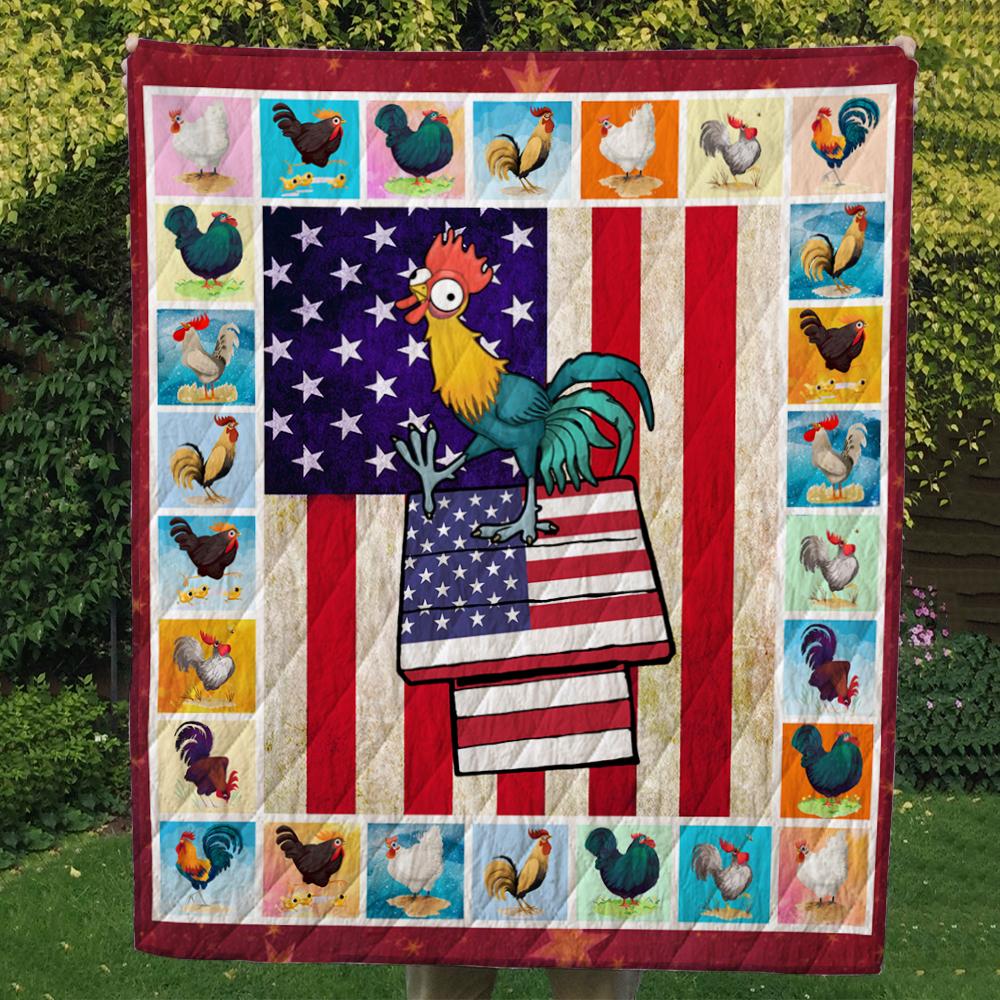 Chicken American CL14100106MDQ Quilt Blanket