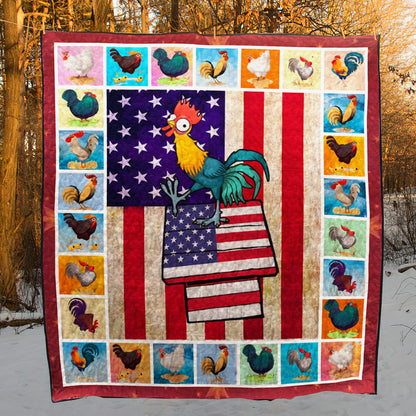 Chicken American CL14100106MDQ Quilt Blanket