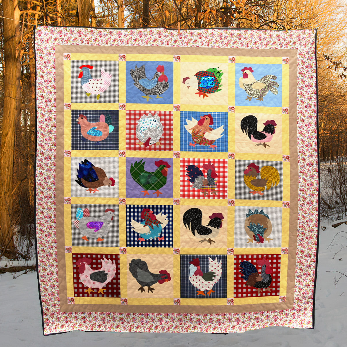 Cheerful Chicks Quilted Blanket NCU0TH866 main image 1