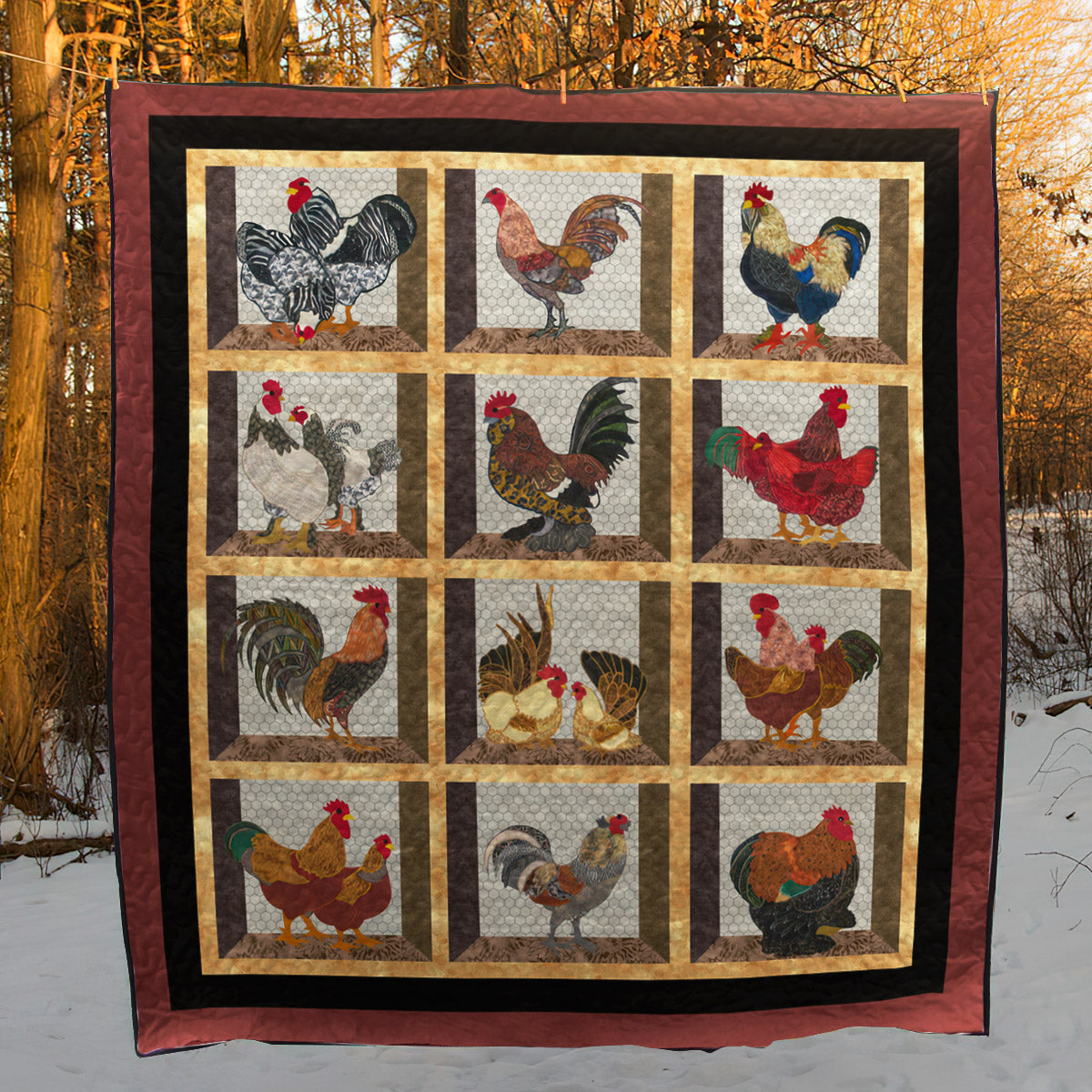 Chicken CLA0710206Q Quilt Blanket