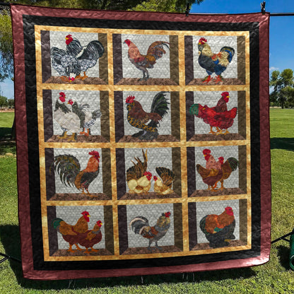 Chicken CLA0710206Q Quilt Blanket