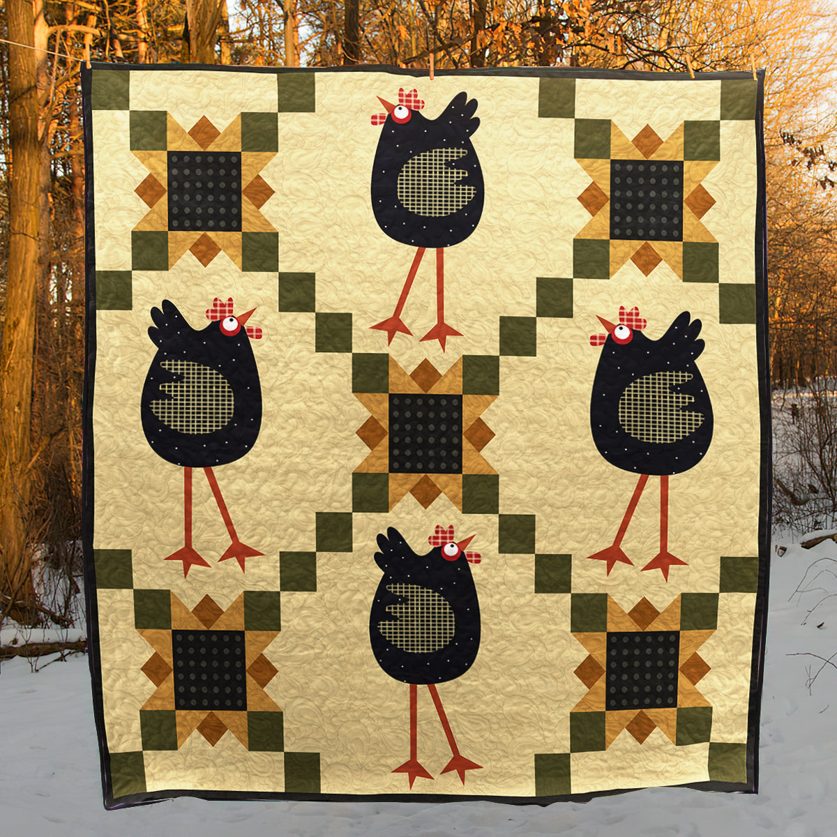 Chicken CLA0710245Q Art Quilt