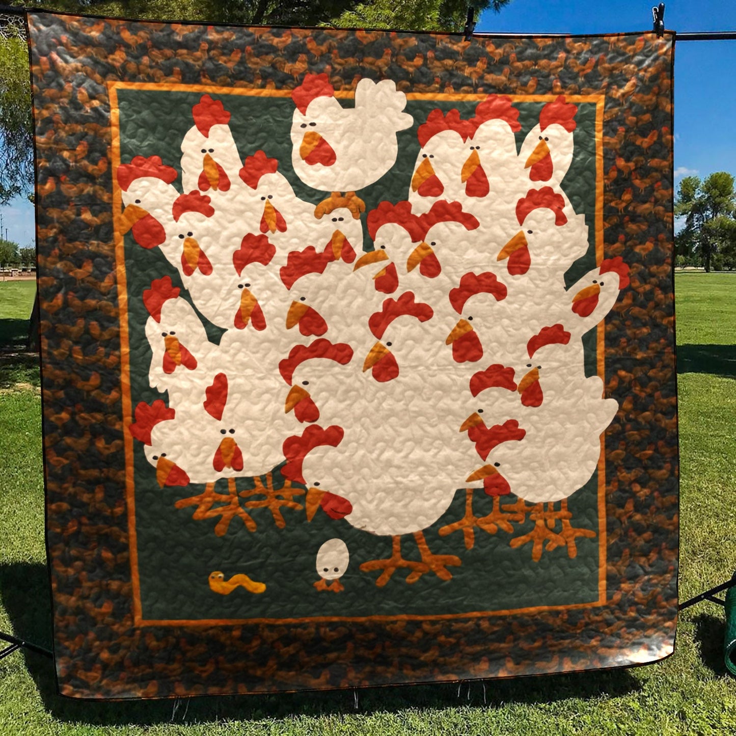 Chicken CLA2810171Q Quilt Blanket