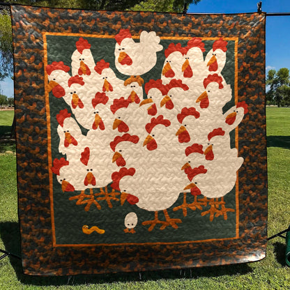 Chicken CLA2810171Q Quilt Blanket