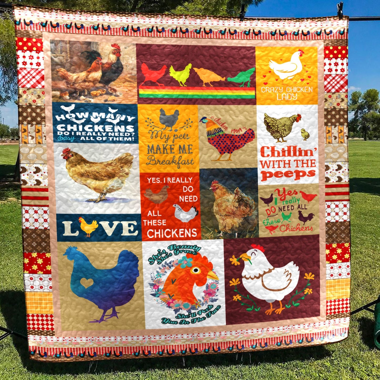 Chicken Chilling With Them TD21110748 Quilt Blanket