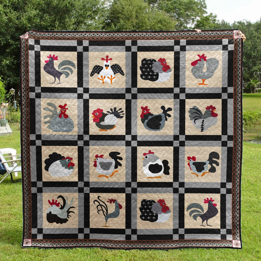 Chicken Art Quilt HT011106