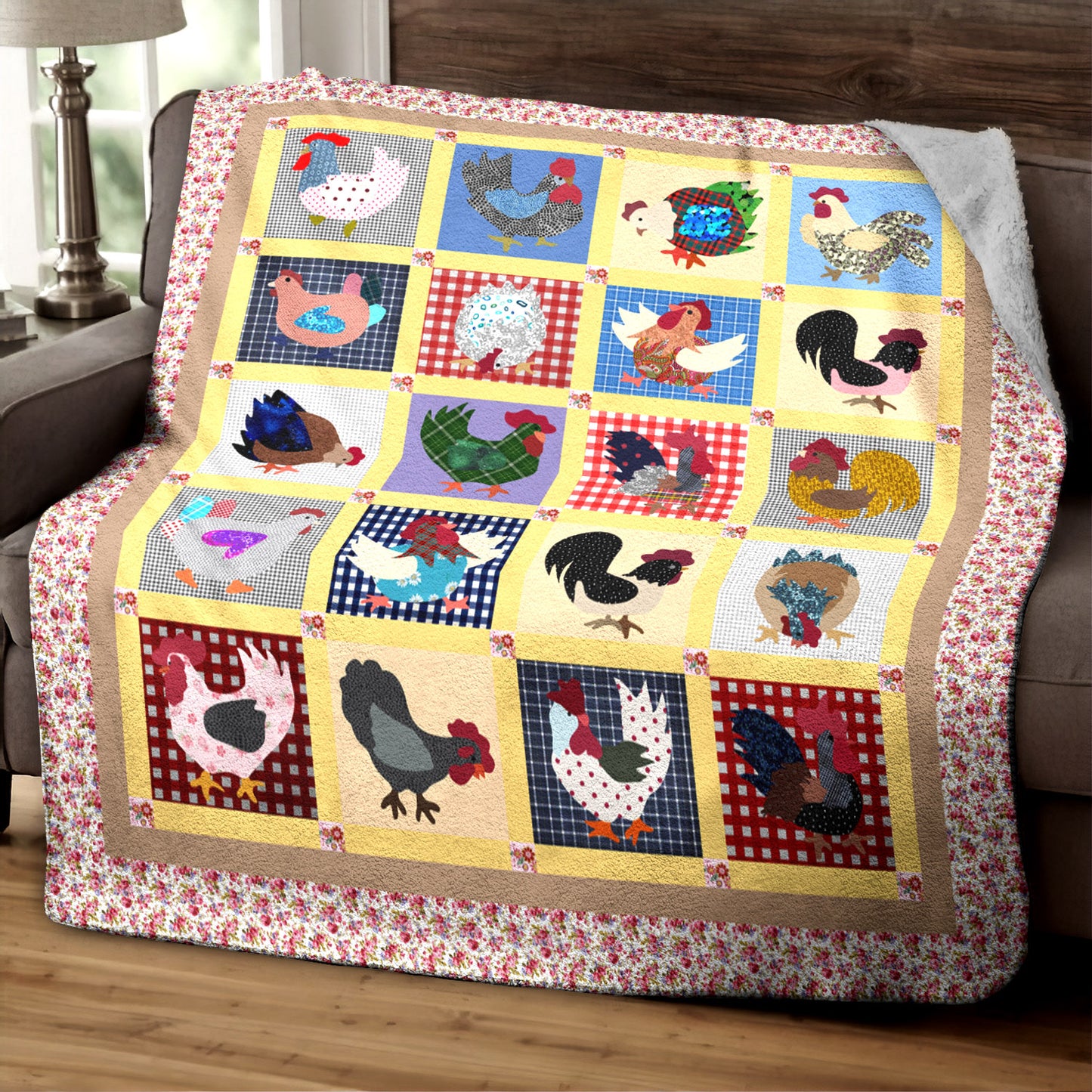 Chicken HM230824TT Sherpa Fleece Blanket