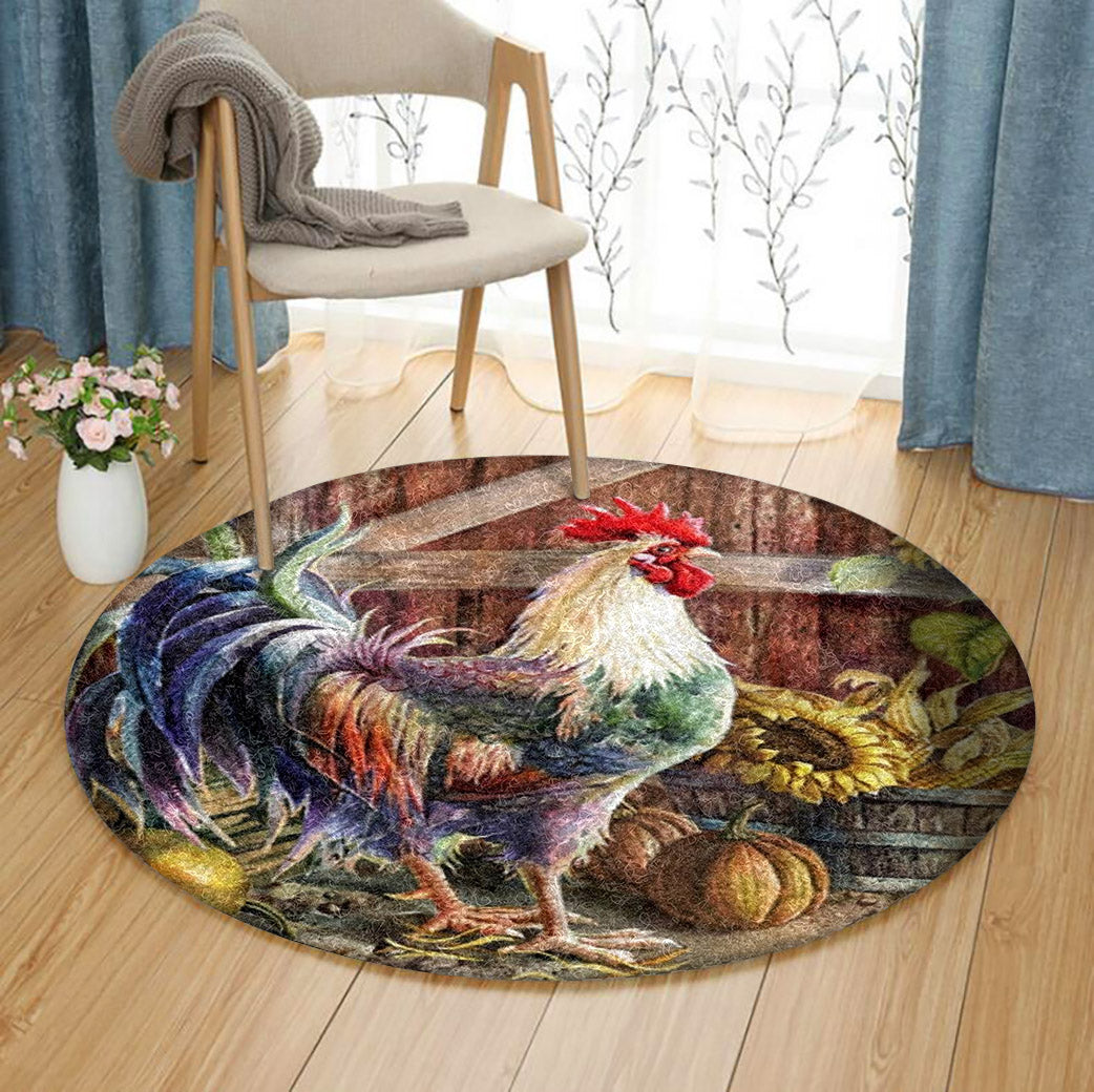 Chicken NT020810A Round Area Rug