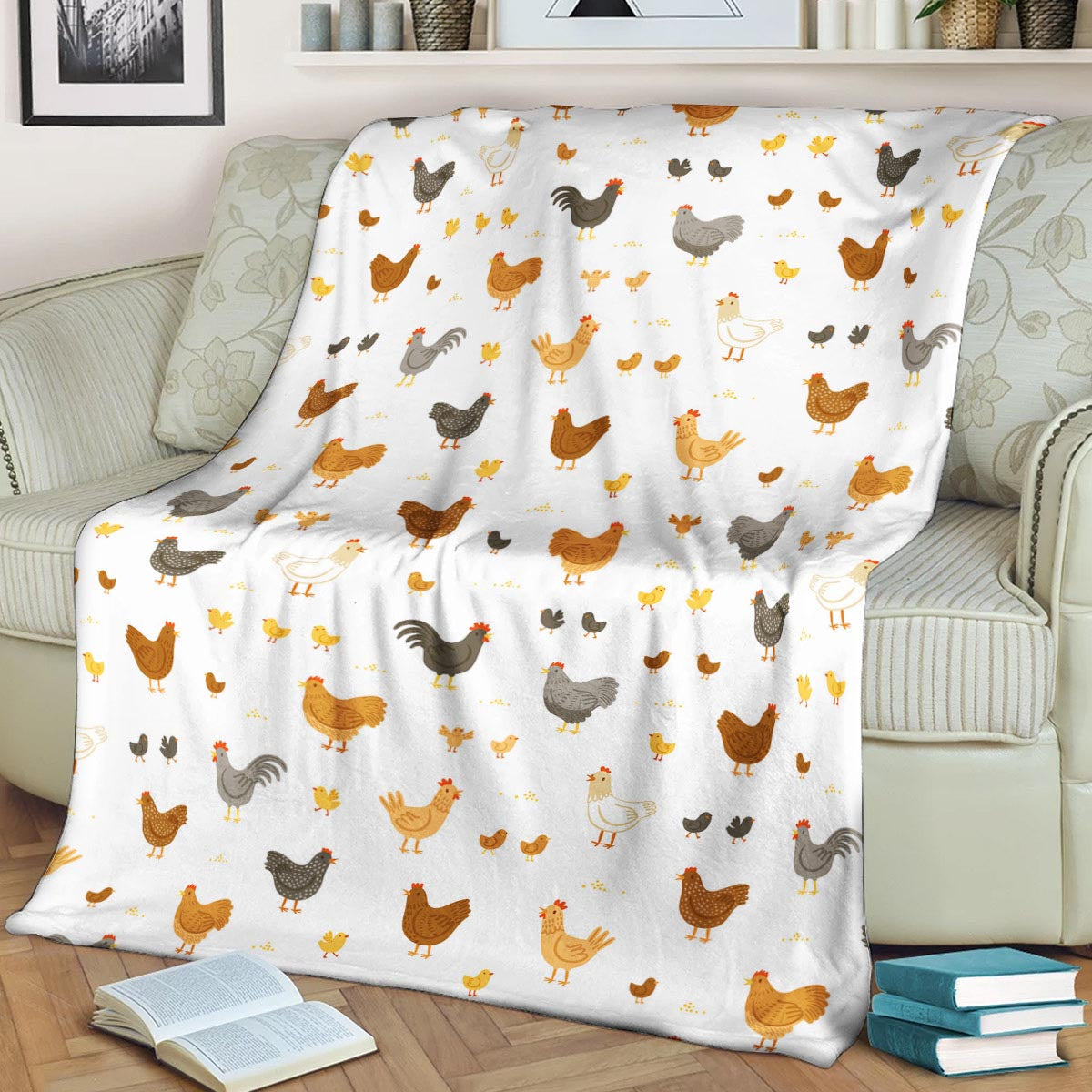 Chicken Pattern CLA15100604F Sherpa Fleece Blanket