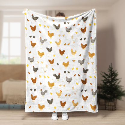 Chicken Pattern CLA15100604F Sherpa Fleece Blanket