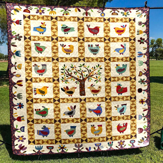 Chickens CLA1710101Q Art Quilt